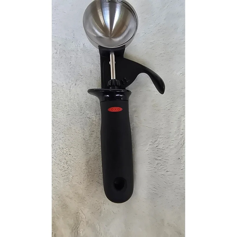 OXO Good Grips Classic Ice Cream Scoop Stainless Lever Release Black Handle